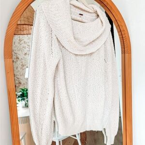 Free People Cream Turtleneck Sweater